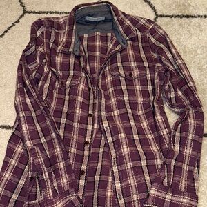 Plaid Men's Shirt in purple and White